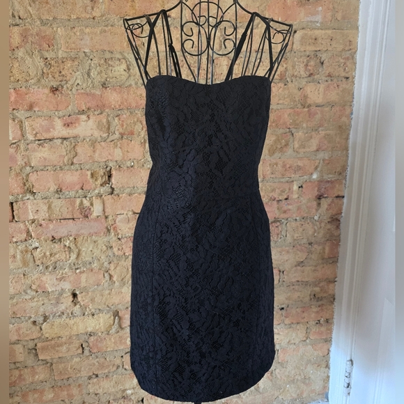 🐈⬛️ French Connection Formal Black Lace Mini Dress - Picture 6 of 9